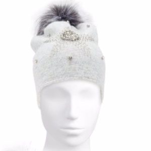 Embellished Fur Wool Beanie - NWT​​​​​​​​​​​​​​